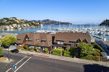 Farr Cottages in Belvedere, CA. Drone Photography by Eric Sahlin.