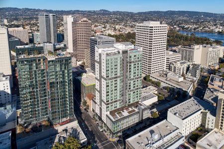 ZO Apartments at 1700 Webster St, Oakland. Drone Photography by Eric Sahlin.